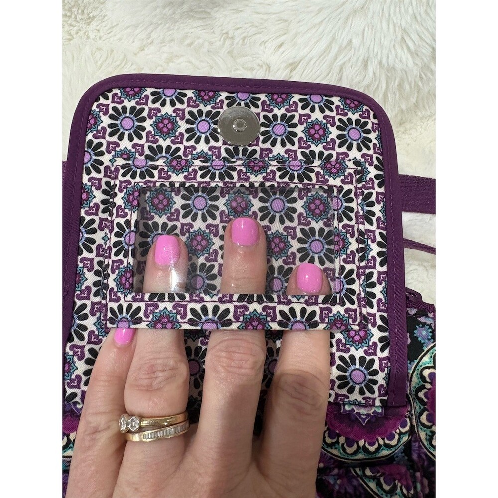 Vera Bradley Hipster Crossbody Bag Womens Medium Purple Paisley Quilted - Picture 5 of 9